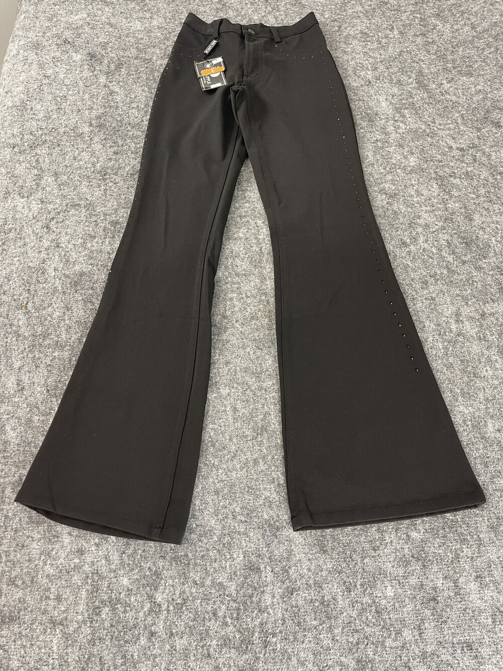 Red Apple Pants Womens Flared 00 Tall Black Beaded Dress Pants NWT N325